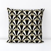 Art Deco Fan in Black, White and Gold