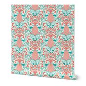 Ambrosia - Fruit Damask Pineapple Coral Aqua Cream