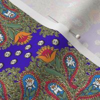 Floral Paisley on Royal Blue