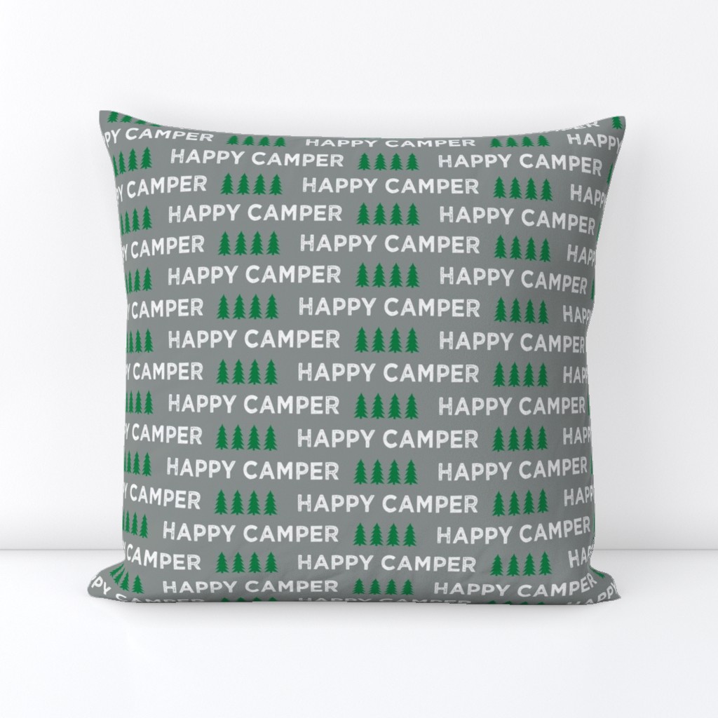 happy camper || dark grey and green