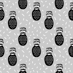 pineapple fabric black and white scandi kids summer fruit fabric