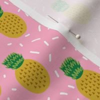 pineapple fabric pink pineapples tropical summer fruit fabric