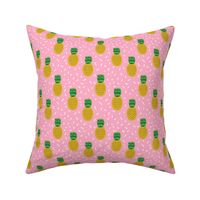 pineapple fabric pink pineapples tropical summer fruit fabric