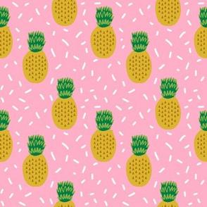 pineapple fabric pink pineapples tropical summer fruit fabric