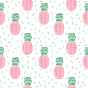 pineapple fabric pastel pink tropical summer fruit fabric