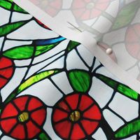 Red Flower Garden  Stained Glass