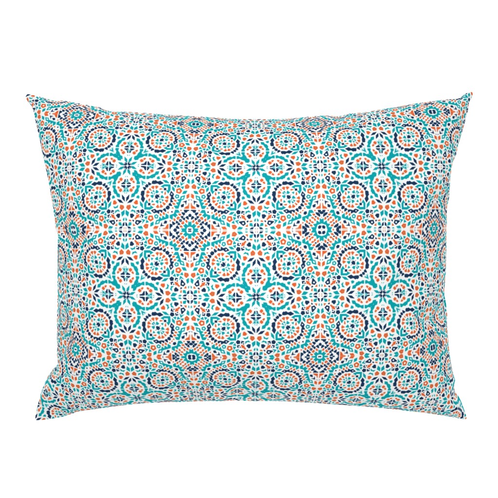 Marrakesh Bohemian teal, blue & rust mosaic