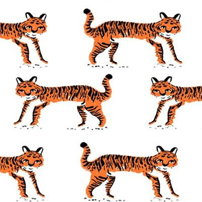 tiger fabric // tigers animals safari fabric - orange tigers