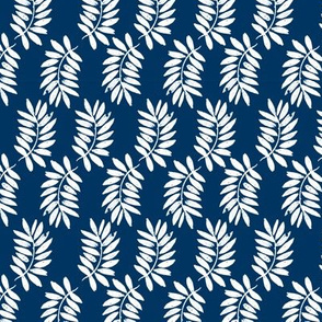 palms fabric // palm leaf tropical leaves fabric tropical fabric - navy and white