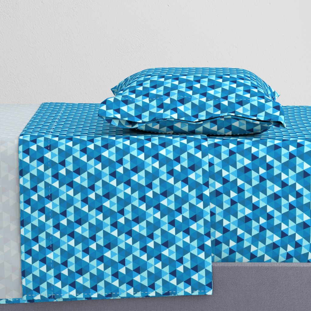 summer Blue triangle Hexagon cheater quilt