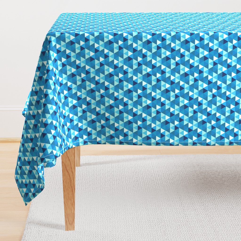 summer Blue triangle Hexagon cheater quilt