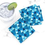 summer Blue triangle Hexagon cheater quilt