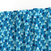 summer Blue triangle Hexagon cheater quilt