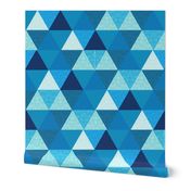 summer Blue triangle Hexagon cheater quilt