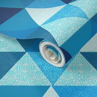 summer Blue triangle Hexagon cheater quilt