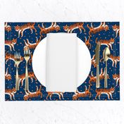 tigers fabric // tiger animal safari fabric andrea lauren - orange and navy