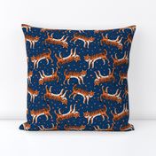 tigers fabric // tiger animal safari fabric andrea lauren - orange and navy
