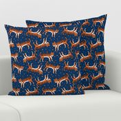 tigers fabric // tiger animal safari fabric andrea lauren - orange and navy