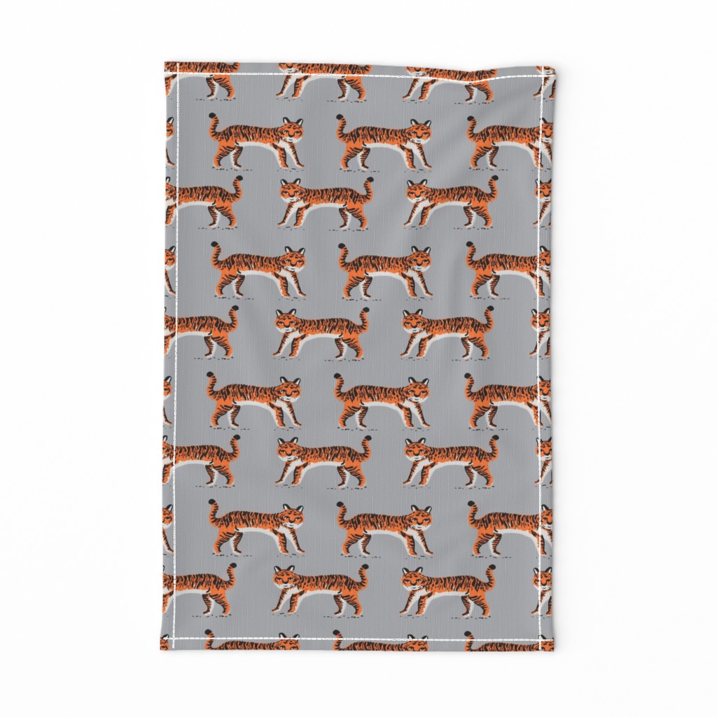 tiger fabric // tigers animals safari fabric - orange tigers