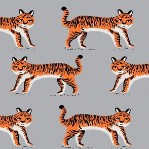 tiger fabric // tigers animals safari fabric - orange tigers