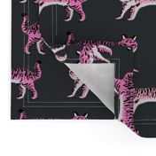 tiger fabric // tigers animals safari fabric - pink tigers