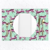 tigers fabric // tiger animal safari fabric andrea lauren - mint and pink