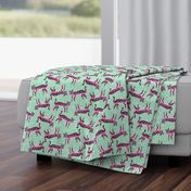 tigers fabric // tiger animal safari fabric andrea lauren - mint and pink