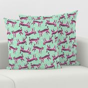 tigers fabric // tiger animal safari fabric andrea lauren - mint and pink