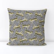 tigers fabric // tiger animal safari fabric andrea lauren - grey and yellow