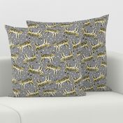 tigers fabric // tiger animal safari fabric andrea lauren - grey and yellow