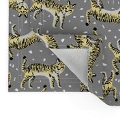 tigers fabric // tiger animal safari fabric andrea lauren - grey and yellow