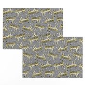 tigers fabric // tiger animal safari fabric andrea lauren - grey and yellow