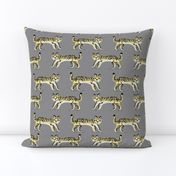 tiger fabric // tigers animals safari fabric - pastel yellow