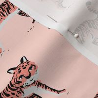 tiger fabric // tigers animals safari fabric - blush