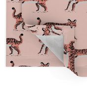 tiger fabric // tigers animals safari fabric - blush