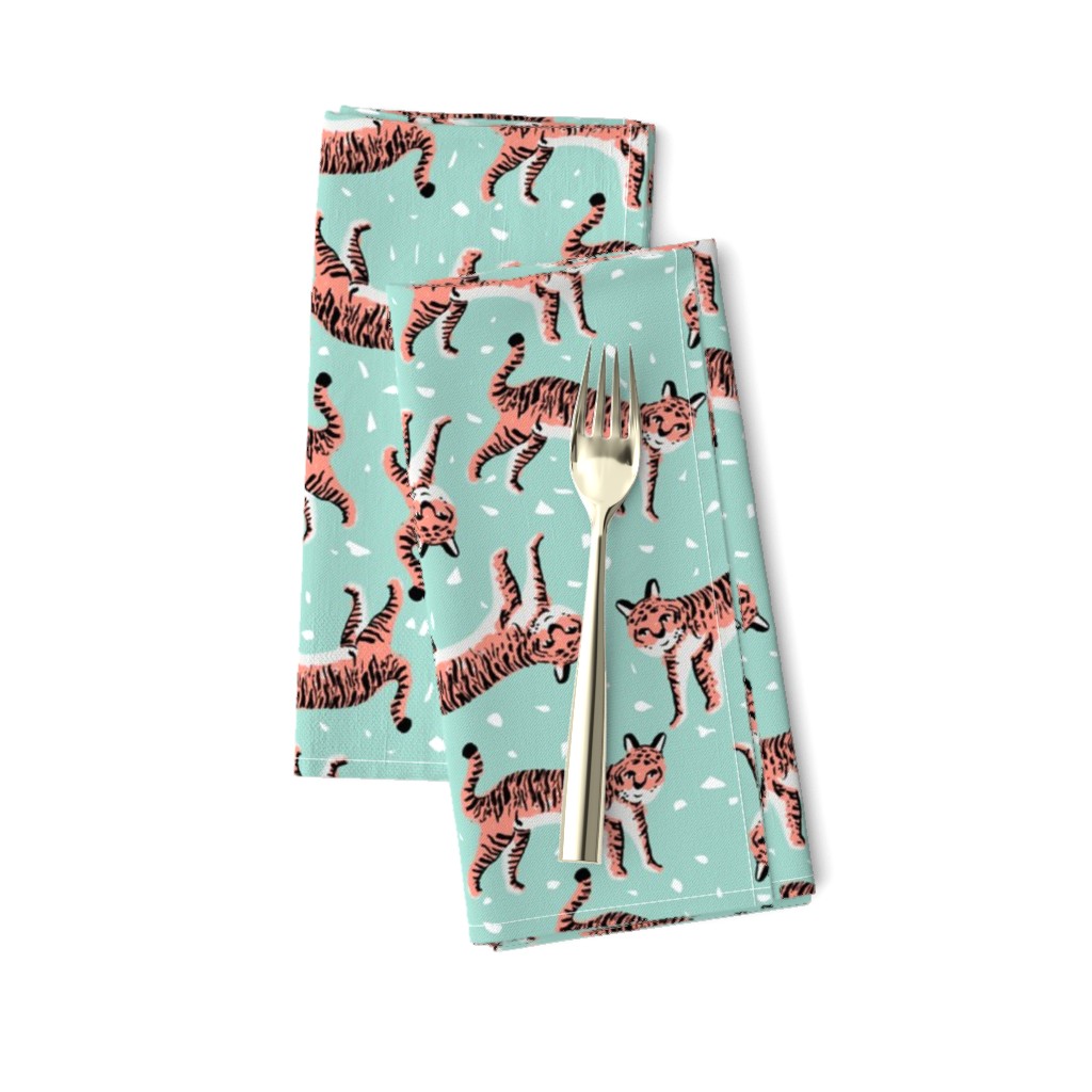 tigers fabric // tiger animal safari fabric andrea lauren - blue