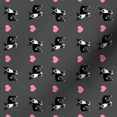 boston terrier heart love fabric cute dogs and hearts fabric