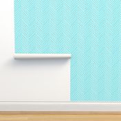 Teal and white Herringbone