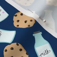 milk and cookies baby fabric cute food nursery design navy