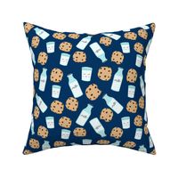 milk and cookies baby fabric cute food nursery design navy