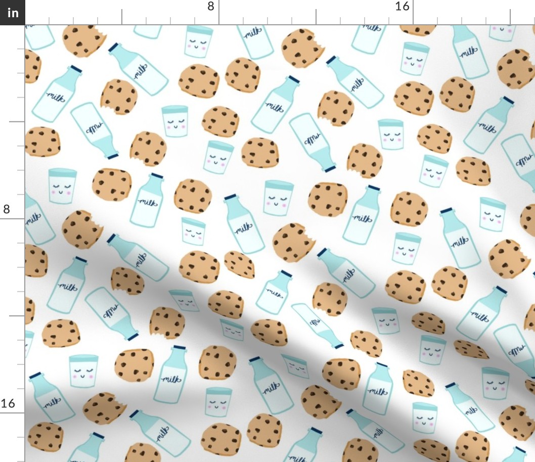 milk and cookies baby fabric cute food nursery design white