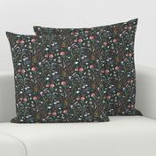 Enchanted Floral (charcoal) SMALL