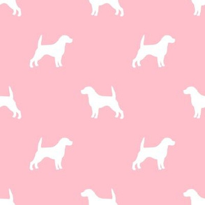 Beagle Silhouette basic dog breed fabric blossom pink
