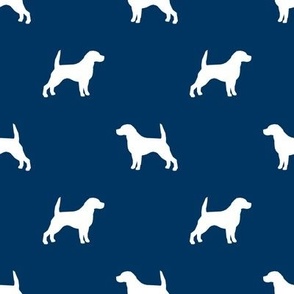 Beagle Silhouette basic dog breed fabric navy