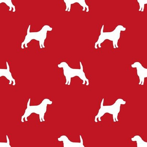 Beagle Silhouette basic dog breed fabric red