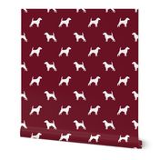 Beagle Silhouette basic dog breed fabric ruby