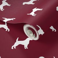 Beagle Silhouette basic dog breed fabric ruby