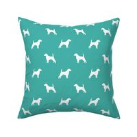 Beagle Silhouette basic dog breed fabric turquoise