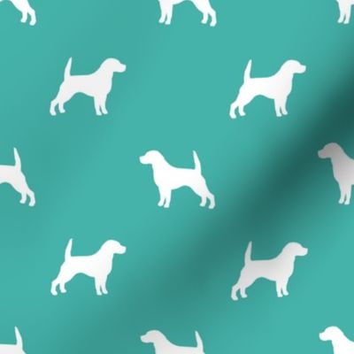 Beagle Silhouette basic dog breed fabric turquoise