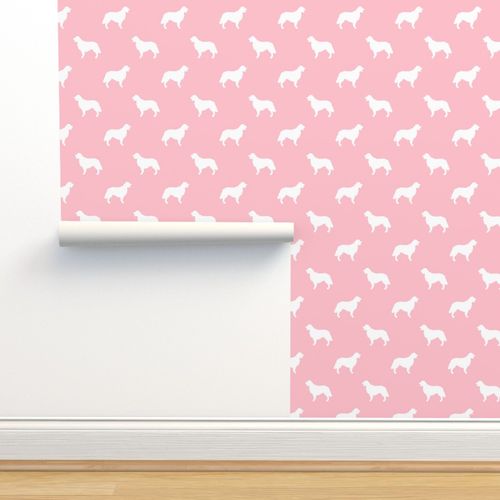 Wallpaper Golden Retriever Silhouette Dog Breed Fabric Blossom Pink